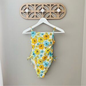 Xhilaration Floral Print Side-Cinch One Piece Swimsuit Sz XS